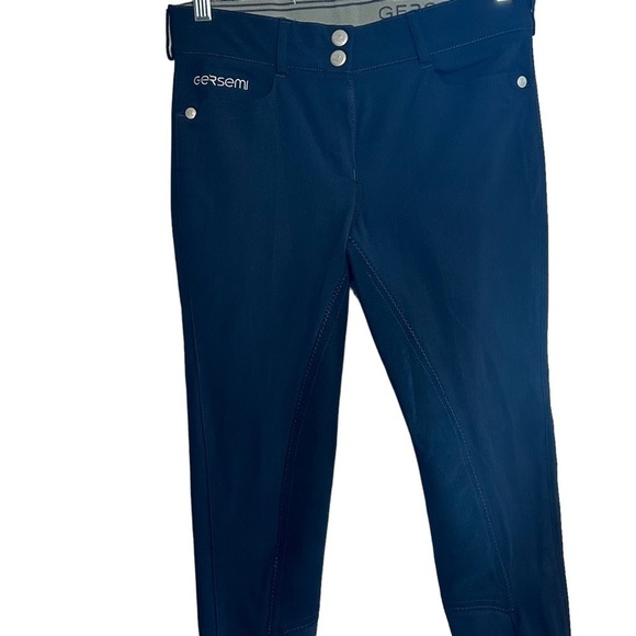 GERSEMI SERI NAVY FULL SEAT RIDING PANTS BREECHES SIZE 38 - Picture 4 of 13